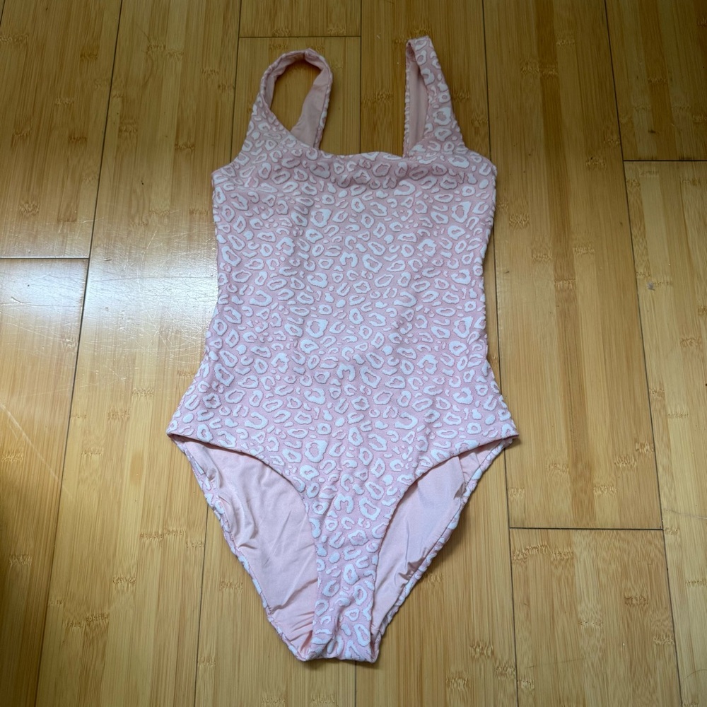 ONIA Pink Leopard Print One Piece Swimsuit XS
